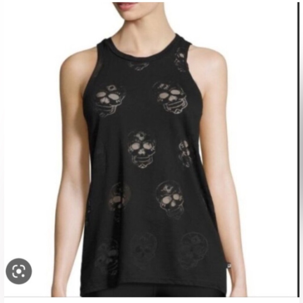 Terez Sheer Skull Tank Top